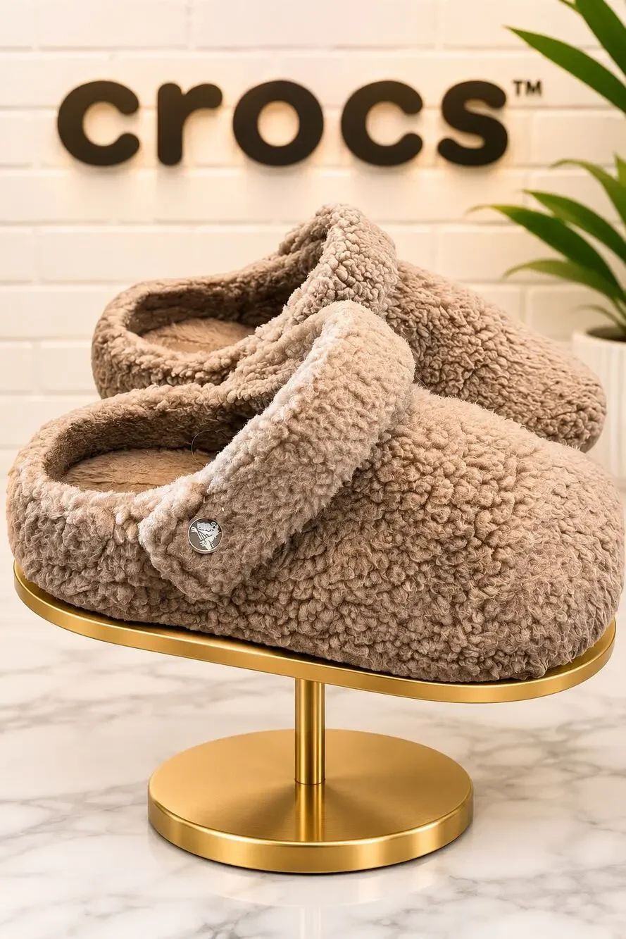 Crocs Classic Cozzzy Slipper Faux Shearling Stucco M9 W11 209386